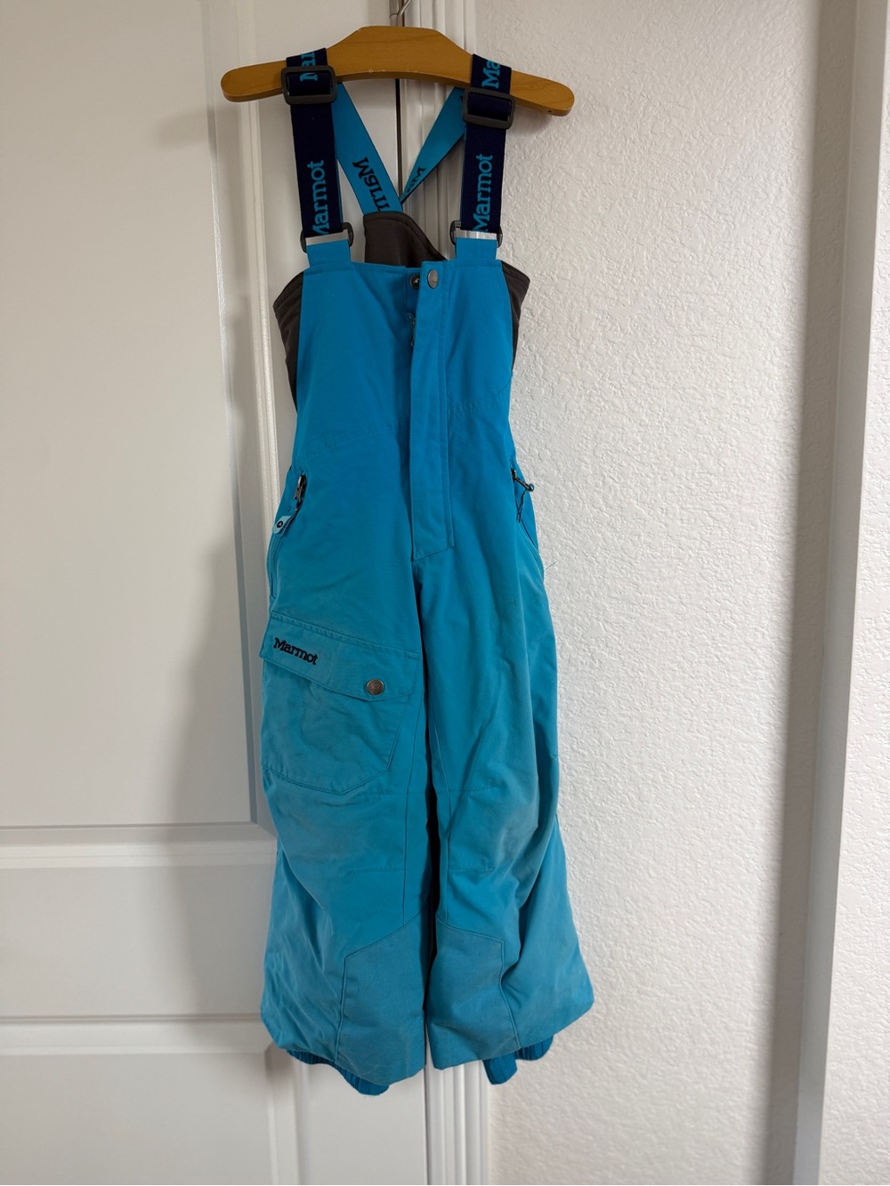 Marmot Kids Blue Snow Bibs - Insulated Waterproof Pants